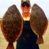 Former Marine Hollis Gassen of Crystal Beach TX waded Rollover Bay with Berkley Gulp to take this nice flounder limit