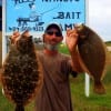 Gilchrist TX angler Autin Thorpe took these 17 and 20inch flounder on finger mullet