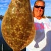 Gilchrist anglerette Terrie Riley worked a Berkely Gulp along the bulkhead to hook this nice flounder