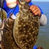 Houston Chronicle angler Robert Aquirrie caught these 20 inch flatfish on Berkley Gulp