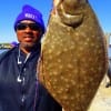 Houstonian Karl Dever fished a finger mullet to catch this HUGE 24inch doormat flounder