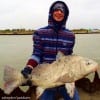Katy TX angler Kaden Nogradi was fishing shrimp when he caught this BEHEMOTH 38 inch Bull Drum- Kaden released the monster after photos
