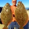 Rusty Schley of Gichrist TX took these 20 and 19 inch flounder on Berkley Gulp