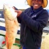 Arlene Eldridge of Houston caught this nice 28inch slot red while fishing shrimp