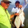 Father and Son- Leonard and Lincoln Filipchck of Vancouver Canada tethered up these nice flatfish while fishing live shrimp