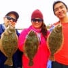 Fishin buds AJ Dimacali with Marie and Brian Ocampo of Houston fished with Berkley Gulp and live shrimp to catch their flounder supper