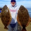 High Islander Jackie Bertolino caught these 20 and 19 inch flounder on Berkley Gulp