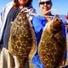 Like Mother like Son- Doris and Mathew Cates of Corsicana TX fished Miss Nancy mud minnows to catch these 21 and 20inch flatfish