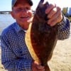 Winnie TX angler Hughie Singleton fished a finger mullet to hook and land this 19inch flatfish