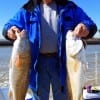Retired Army Vet Ernie Lowery of Winnie TX took these two slot reds on shrimp