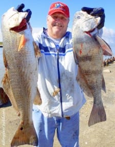 This angler shows the differences, with the red on the left and the drum on the right
