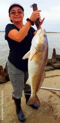 This anglerette managed to catch and tag this bull red-fish