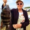 Crosby TX anglerette Joye Brown nabbed this really nice Sheepshead while fishing shrimp