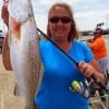 Terrie Riley of Gilchrist TX fished a finger mullet for this nice speck