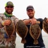 Wade fishing buds Keith Minnon of Friendswood and Kenny Thomas of Dickinson worked live shad to catch these nice flounder