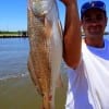 Mario Cantu of Houston caught this 29.5 inch tagger bull red on a finger mullet