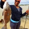 Porter TX anglerette Whitney Labbe' caught this nice drum while fishing shrimp