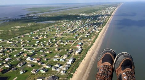 Awesome Aerial of Crystal Beach from the Boots (and eyes) of a Paramotor Rider