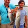 Father and son fishing team Gavin and Garrett Smith of Crosby TX took these nice trout on live shad
