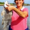 Linda Robinson of Winnie TX cast out a shrimp to pull in this nice keeper eater drum