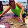 Rollover flounder pounder Terry Riley tethered up these nice flatfish while fishing gulp