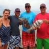 The Conrad Family of Frankston TX nabbed these two keeper eater drum while fishing shrimp