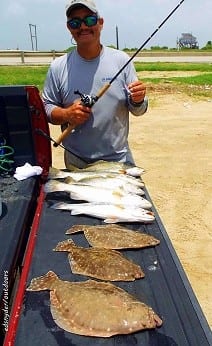 Beaumont angler Joe Bryan fished Hogan-R's to tailgate these nice specks and flounder