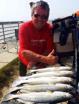Kountze TX angler Felix Barker took these nice trout on soft plastics