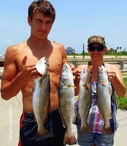 The Dain's - Mom and Son anglers- took these nice specks on Hogan-R's