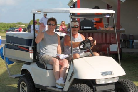  What would a golf tournament be without the beverage cart driven by Gray & Terri Hayes?