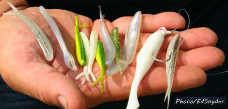 A handfull of the most popular lures used at night