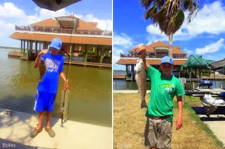 Frankston TX angler Trenton Taylor took this keeper flounder and slot red while fishing shrimp