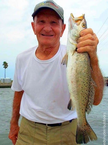 Hughie Singleton of Winnie TX took this nice trout on a finger mullet