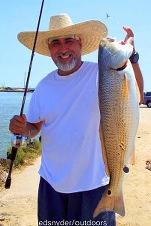 Lufkin TX angler Hector Coria caught and released this 29inch bull red he took on a finger mullet