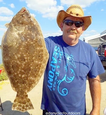Lumberton TX angler Bill Wilkison took this nice flounder while fishing a finger mullet