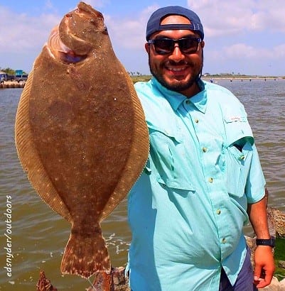 Robert Ramon of Conroe TX took this really nice flounder on berkely gulp