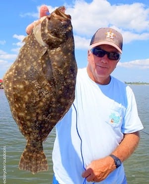 Roy Hicks of Crystal Beach fished a finger mullet for this nice flounder