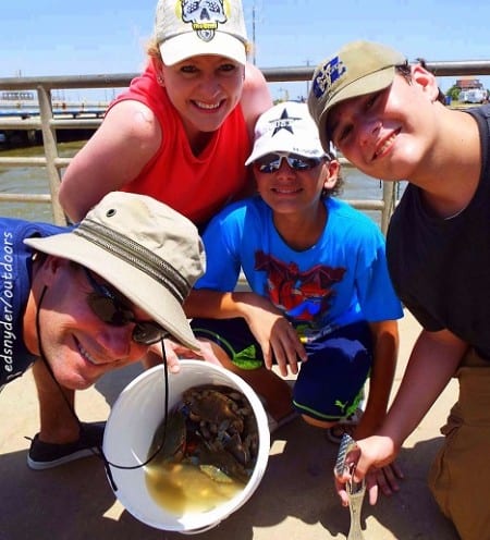 The Epplin Family of Houston gathered up this nice mess-o-crabs crabbin with chicken legs