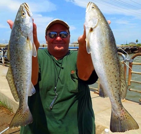 Tony from Hamshire TX nabbed these two nice specks on live shad