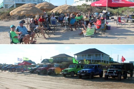 The Crystal Beach Jeepers Jeep Club took over the beach at Barrel 81 on Saturday for their monthly get-together, serving up hot dogs and plenty of cold beverages