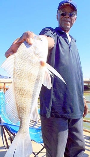 Calvin Smith of Houston took this nice keeper eater drum while fishing with shrimp