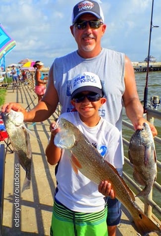 Father and son anglers Brian and Christian Van De Brook of Cypress TX teamed up to catch this nice red and drum