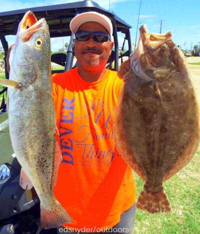 Flounder and Speckled trout were on Carl Dever's dinner list today where he fished finger mullet to catch
