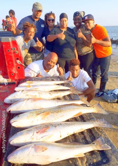 Houston's Herring Family Fishing Krewe spent a night at Rollover catching this nice mess of redfish and drum