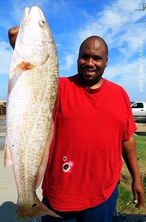Humble TX angler James Clayton fished a Miss Nancy shrimp to catch this nice 26inch slot red