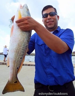 Mario Avila of Pasadena TX landed this nice 26inch slot red while fishing shrimp