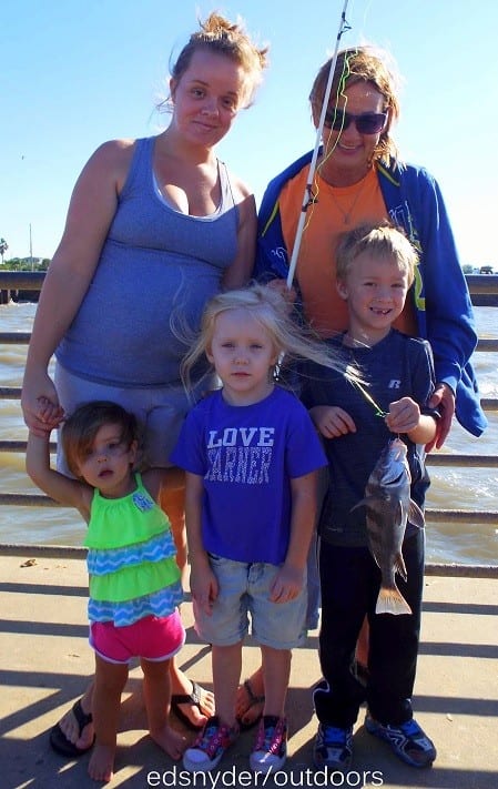 The Chambles Family Fishing Krewe of Vidor TX with their catch and release of the day