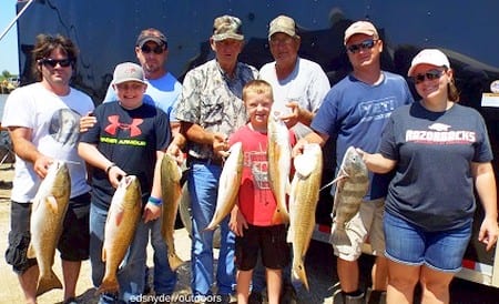 The Grannis Arkansas Fishing Krewe loaded up with redfish for the Fraichiseur family
