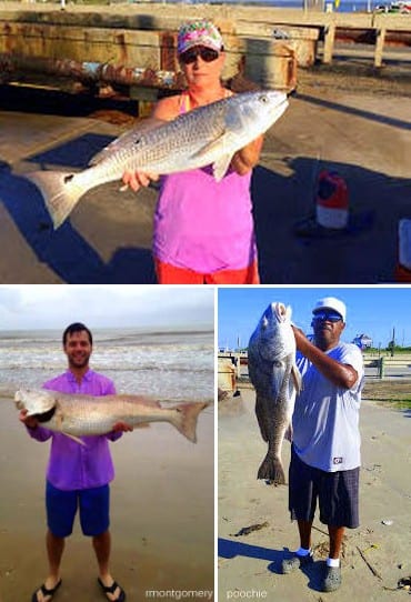 (Top) Kimmie Wheeland of Lufkin, TX caught and released 28.4 inch red;