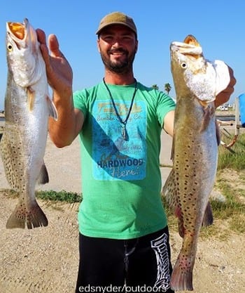 Trout wrangler Scott Ray worked Hogan-Rs to nab these nice specks